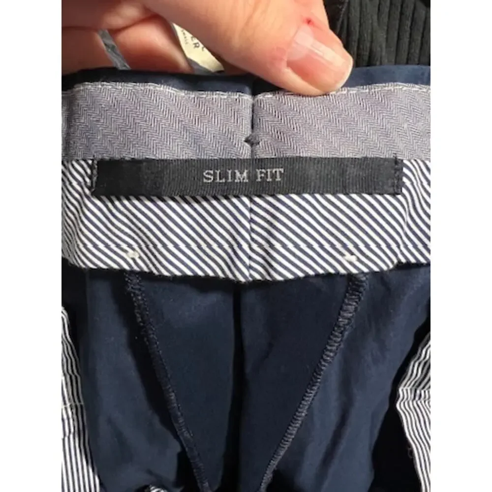 Ermenegildo Zegna Men's Slim Fit Navy Cotton Trousers 56R 39 Luxury (US 38/40)